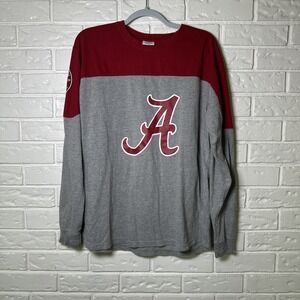 Alabama Crimson Tide M Long Sleeve T Shirt By Three Square Red & Gray